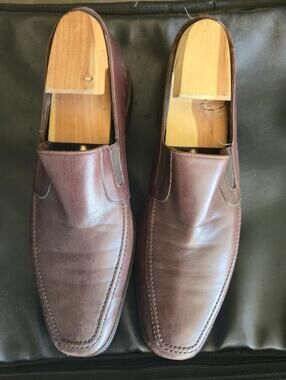 Bruno Magli Men's Brown Leather Slip-On Dress Shoes 10.5
